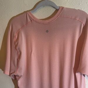 Men’s lululemon athletica Coral Striped Short Sleeve Top